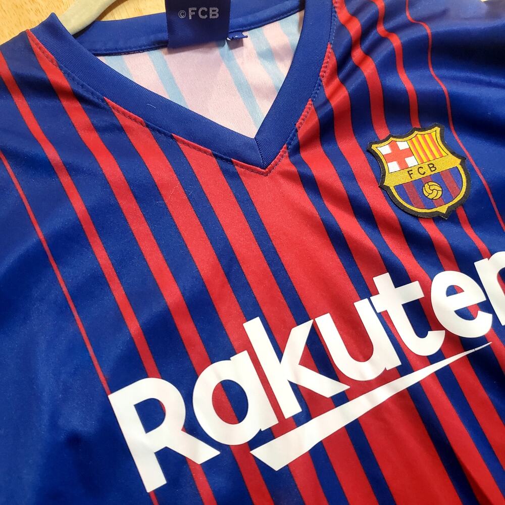 Fcb Rakuten Barcelona Messi Jersey #10 Size Small Futbol Soccer Blue - Picture 2 of 10